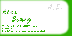 alex simig business card